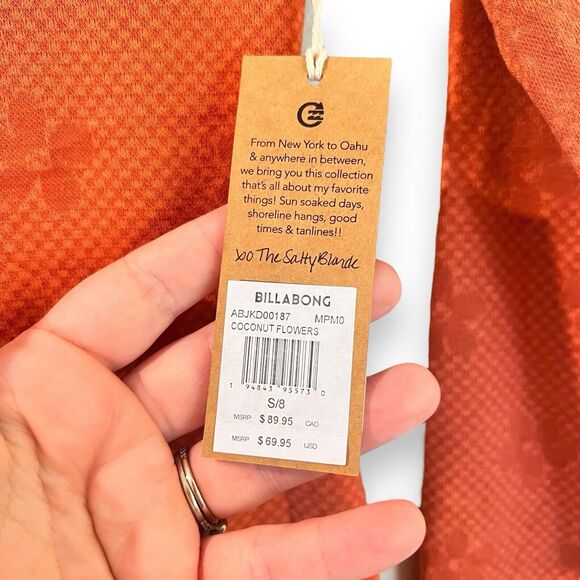 NWT Billabong x The Salty Blonde Size S Coconut Flowers Printed Mock Neck Dress - Picture 6 of 10